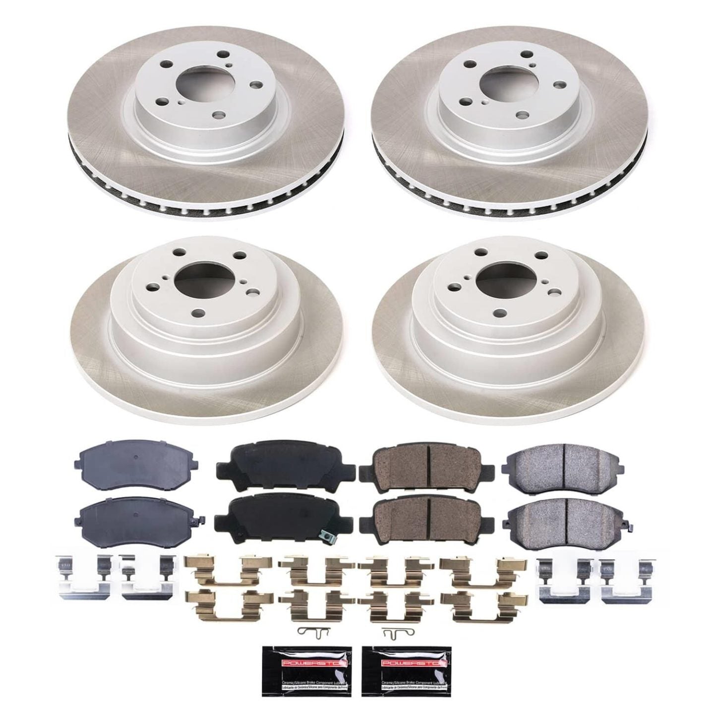 PowerStop [02-03 Impreza] Semi-Coated Rotor Kit - Front and Rear