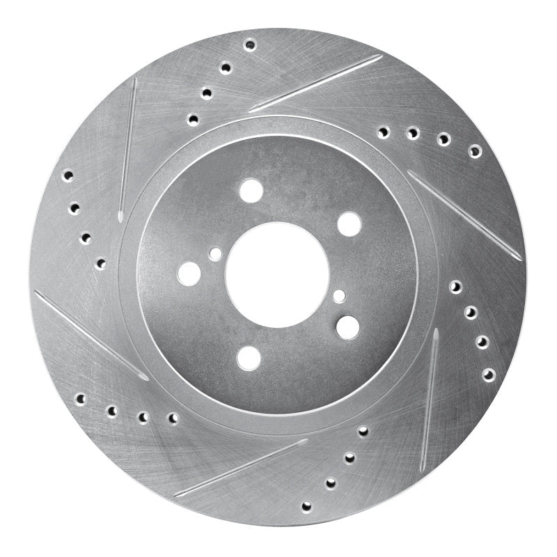R1 17 - 23 Subaru Impreza Front Left Drilled & Slotted Silver Brake Rotor | rncEDZ - 13037L - JDMuscleSPK984472