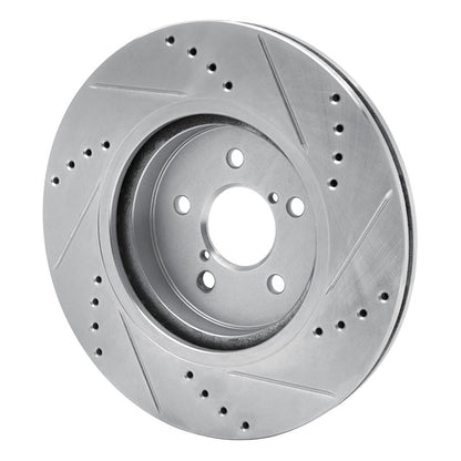 R1 17 - 23 Subaru Impreza Front Left Drilled & Slotted Silver Brake Rotor | rncEDZ - 13037L - JDMuscleSPK984472
