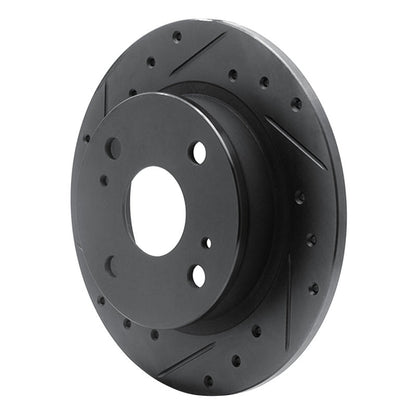 R1 79 - 81 Toyota Celica Rear Left Drilled & Slotted Black Brake Rotor | rncECB - 76012L - JDMuscleSPK983653