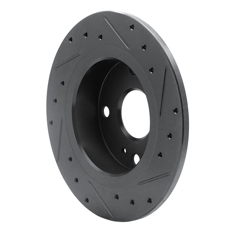 R1 79 - 81 Toyota Celica Rear Left Drilled & Slotted Black Brake Rotor | rncECB - 76012L - JDMuscleSPK983653