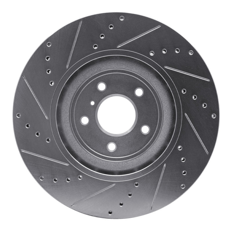 R1 Concepts [10-10 FX50][10-10 G37][10-10 370Z][11-11 M37][11-11 M56] Front Right Drilled and Slotted Brake Rotor - Silver - JDMuscleBrake Rotorsrnc631-68012R