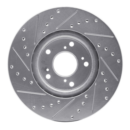 R1 Concepts [10-15 Civic] [13-15 ILX] [02-02 RSX] Front Right Drilled and Slotted Brake Rotor - Silver - JDMuscleBrake Rotorsrnc631-59045R