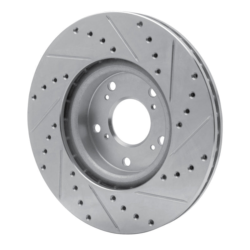 R1 Concepts [10-15 Civic] [13-15 ILX] [02-03 RSX] Front Left Drilled and Slotted Brake Rotor - Silver - JDMuscleBrake Rotorsrnc631-59045L