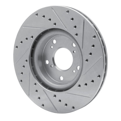 R1 Concepts [10-15 Civic] [13-15 ILX] [02-03 RSX] Front Left Drilled and Slotted Brake Rotor - Silver - JDMuscleBrake Rotorsrnc631-59045L