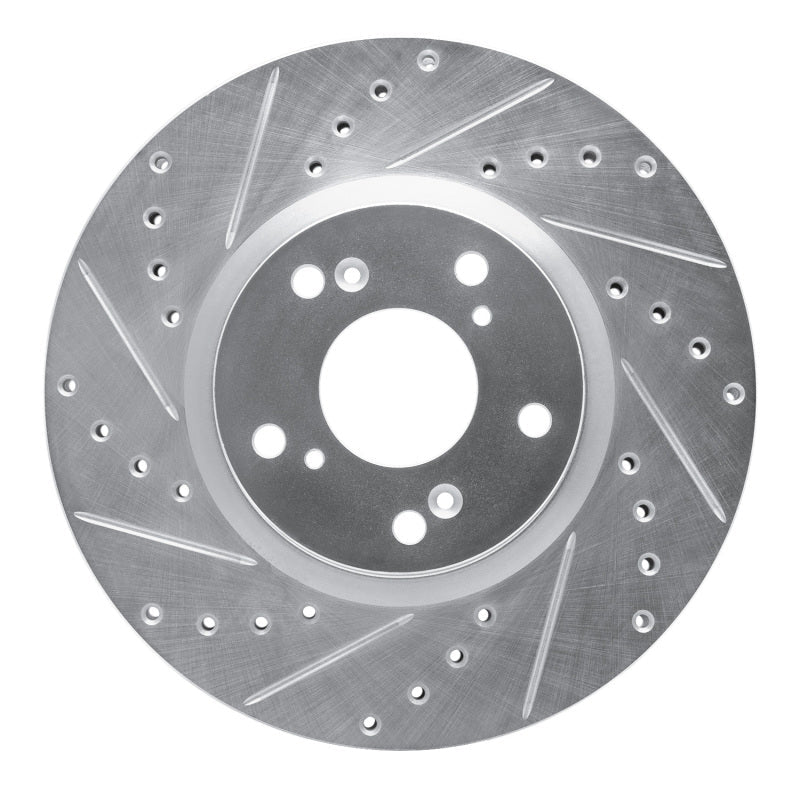 R1 Concepts [10-15 Civic] [13-15 ILX] [02-03 RSX] Front Left Drilled and Slotted Brake Rotor - Silver - JDMuscleBrake Rotorsrnc631-59045L