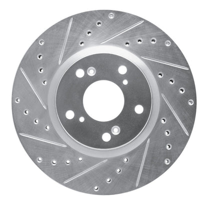 R1 Concepts [10-15 Civic] [13-15 ILX] [02-03 RSX] Front Left Drilled and Slotted Brake Rotor - Silver - JDMuscleBrake Rotorsrnc631-59045L