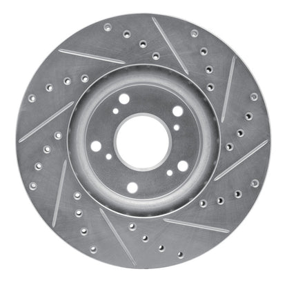 R1 Concepts [10-15 Civic] [13-15 ILX] [02-03 RSX] Front Left Drilled and Slotted Brake Rotor - Silver - JDMuscleBrake Rotorsrnc631-59045L