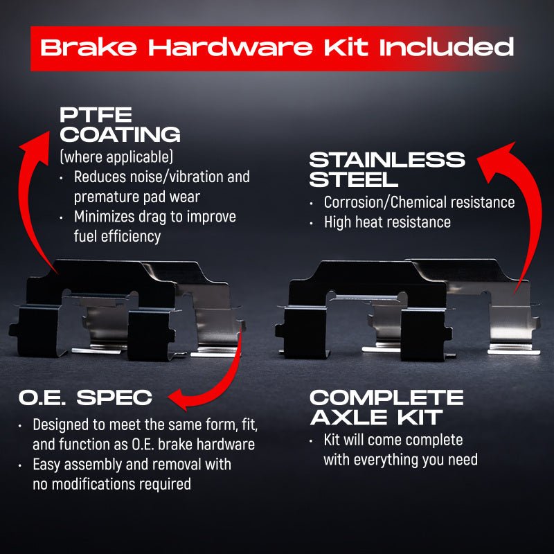 R1 Concepts [13-20 WRX] GEO-Carbon Drilled and Slotted Brake Kit - Carbon-Coated Rotors with Optimum Pads - JDMuscleBrake KitsrncWBUH2-13007