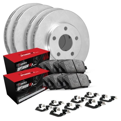 R1 Concepts [18-21 WRX STI] eLINE Series Front and Rear Brake Kit with OPTIMUM OEp Pads - JDMuscleBrake KitsrncWFUH2-13136