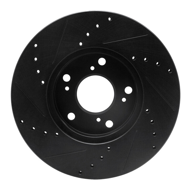 R1 Concepts [98-02 Accord] Front Right Drilled and Slotted Brake Rotor - Black - JDMuscleBrake Rotorsrnc633-59042R