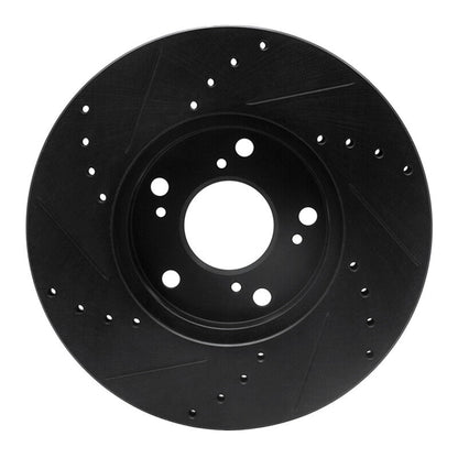 R1 Concepts [98-02 Accord] Front Right Drilled and Slotted Brake Rotor - Black - JDMuscleBrake Rotorsrnc633-59042R