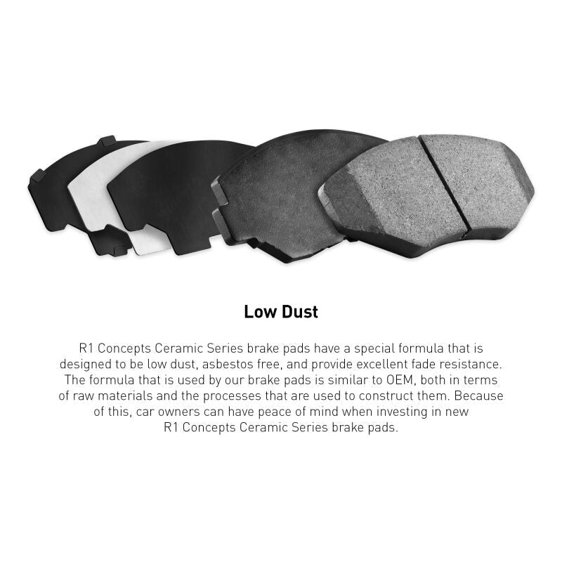 R1 Concepts Ceramic Brake Pads for 1984 - 2000 Honda CRX Front - Quiet and Durable Stopping Power | rnc2310 - 0273 - 00 - JDMuscleSPK941521