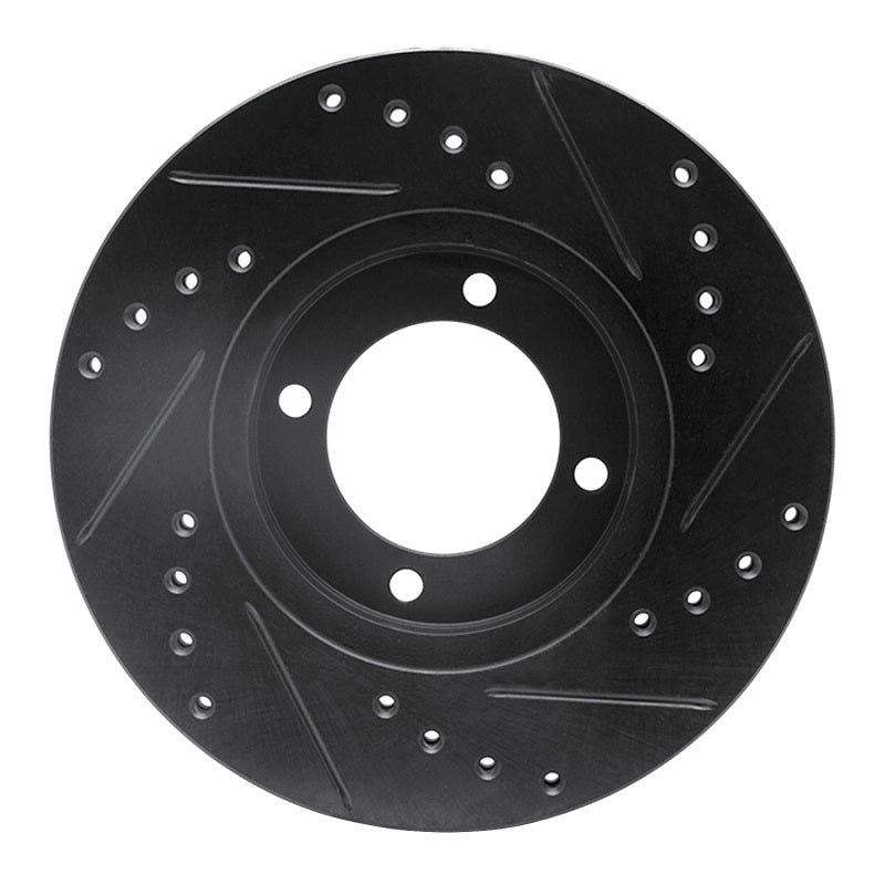 R1 Concepts Front Left Drilled & Slotted Black Brake Rotor for 1984 - 1987 Toyota Cressida | rncECB - 76024L - JDMuscleSPK983671