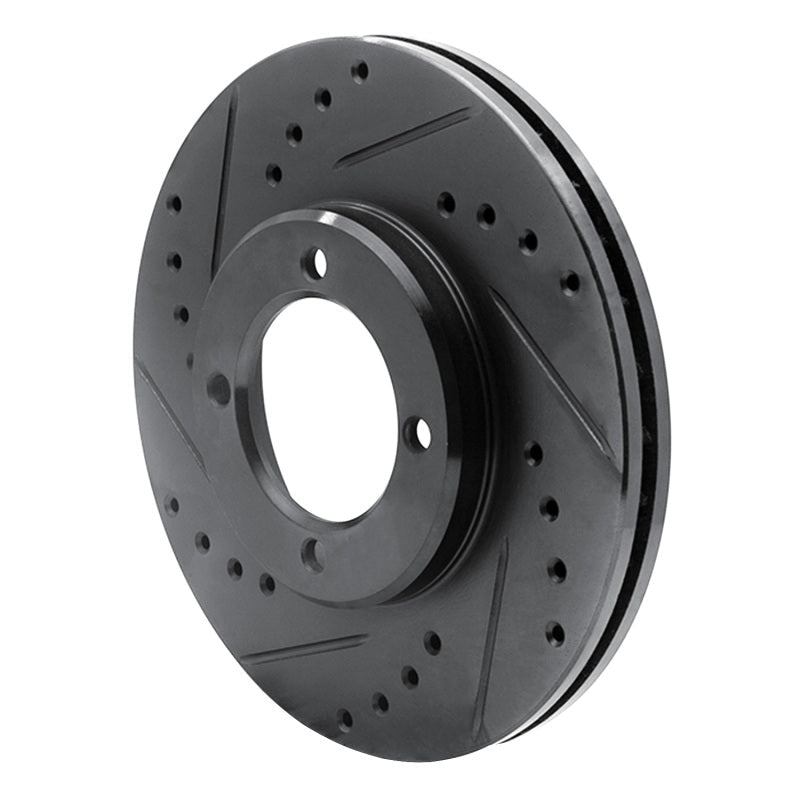 R1 Concepts Front Left Drilled & Slotted Black Brake Rotor for 1984 - 1987 Toyota Cressida | rncECB - 76024L - JDMuscleSPK983671