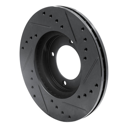 R1 Concepts Front Left Drilled & Slotted Black Brake Rotor for 1984 - 1987 Toyota Cressida | rncECB - 76024L - JDMuscleSPK983671