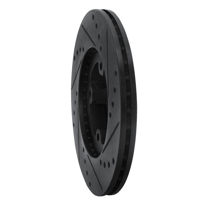R1 Concepts Front Left Drilled & Slotted Black Brake Rotor for 1986 - 1989 Toyota Van | rncECB - 76103L - JDMuscleSPK983715