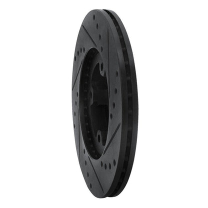 R1 Concepts Front Left Drilled & Slotted Black Brake Rotor for 1986 - 1989 Toyota Van | rncECB - 76103L - JDMuscleSPK983715