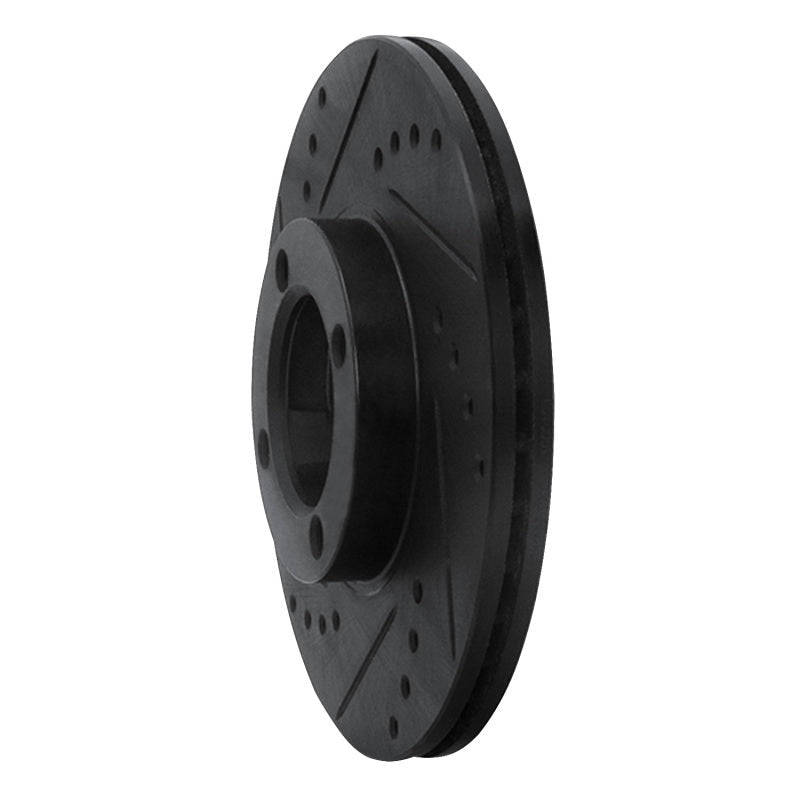 R1 Concepts Front Left Drilled & Slotted Black Brake Rotor for 1986 - 1989 Toyota Van | rncECB - 76103L - JDMuscleSPK983715