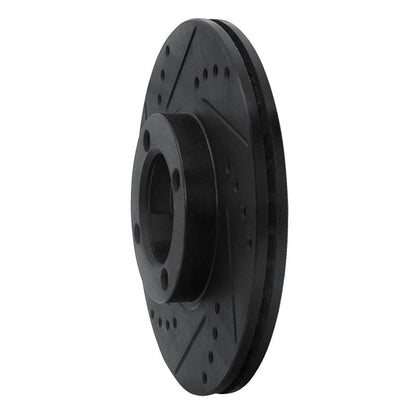 R1 Concepts Front Left Drilled & Slotted Black Brake Rotor for 1986 - 1989 Toyota Van | rncECB - 76103L - JDMuscleSPK983715