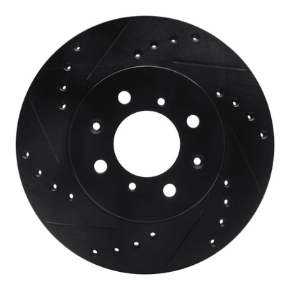 R1 Concepts Front Left Drilled & Slotted Black Brake Rotor for 1988 - 1991 Honda Prelude – Part Number RNC - ECB - 59015L | rncECB - 59015L - JDMuscleSPK975887