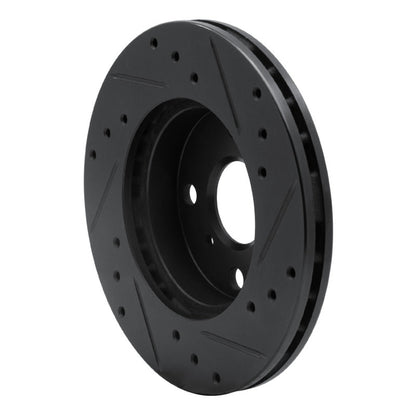 R1 Concepts Front Left Drilled & Slotted Black Brake Rotor for 1990 - 1991 Toyota Celica | rncECB - 76043L - JDMuscleSPK983693