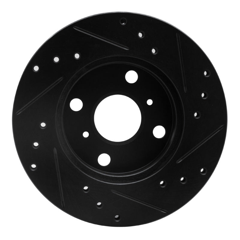 R1 Concepts Front Left Drilled & Slotted Black Brake Rotor for 1990 - 1991 Toyota Celica | rncECB - 76043L - JDMuscleSPK983693