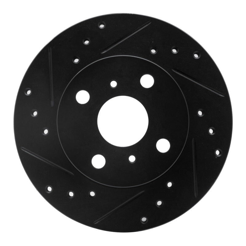 R1 Concepts Front Left Drilled & Slotted Black Brake Rotor for 1990 - 1991 Toyota Celica | rncECB - 76043L - JDMuscleSPK983693