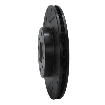 R1 Concepts Front Left Drilled & Slotted Black Brake Rotor for 1992 - 1996 Honda Prelude | rncECB - 59022L - JDMuscleSPK975901