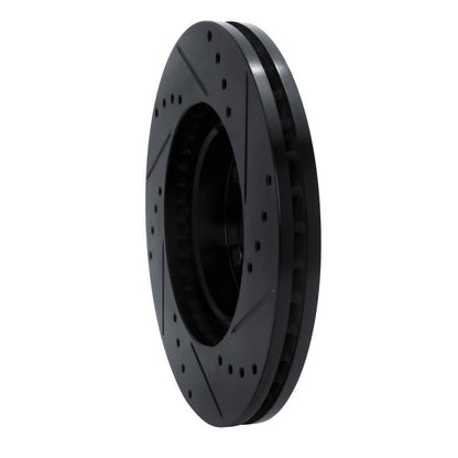 R1 Concepts Front Left Drilled & Slotted Black Brake Rotor for 2009 - 2015 Toyota Corolla (Mexico) | rncECB - 92009L - JDMuscleSPK983876