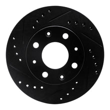 R1 Concepts Front Left Drilled & Slotted Black Brake Rotor for Honda Civic Hatchback (1984 - 2006) | rncECB - 59005L - JDMuscleSPK975877