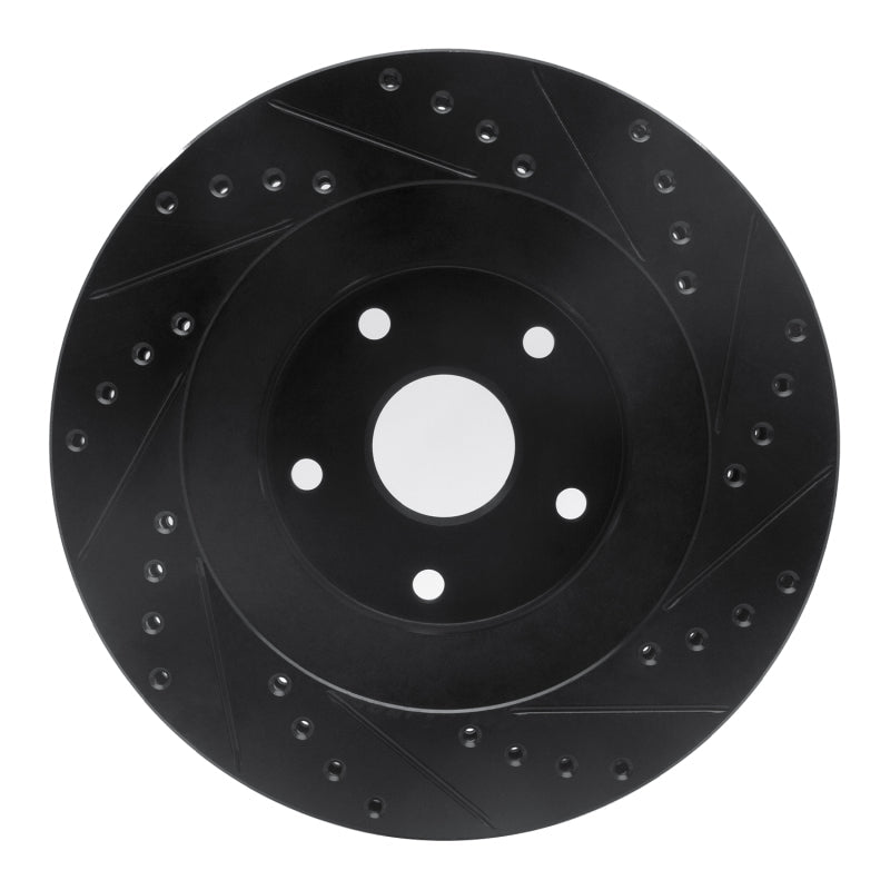 R1 Concepts Front Left Drilled & Slotted Black Brake Rotor for Subaru SVX (1992 - 1997) | rncECB - 13011L - JDMuscleSPK973610