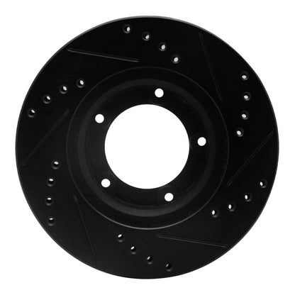 R1 Concepts Front Left Drilled & Slotted Black Brake Rotor for Toyota Hilux (Mexico) 1989 - 2008 | rncECB - 76106L - JDMuscleSPK983721