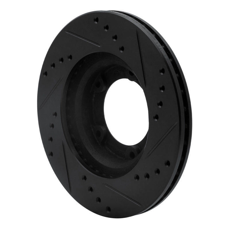 R1 Concepts Front Left Drilled & Slotted Black Brake Rotor for Toyota Hilux (Mexico) 1989 - 2008 | rncECB - 76106L - JDMuscleSPK983721