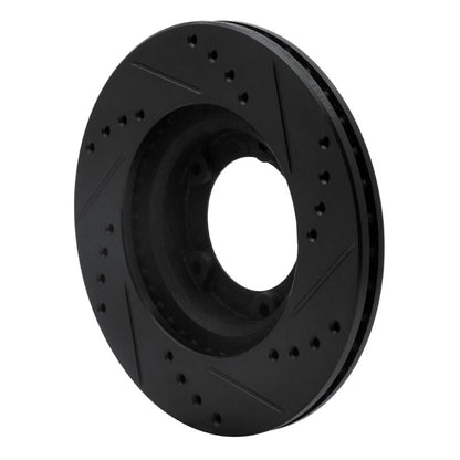 R1 Concepts Front Left Drilled & Slotted Black Brake Rotor for Toyota Hilux (Mexico) 1989 - 2008 | rncECB - 76106L - JDMuscleSPK983721