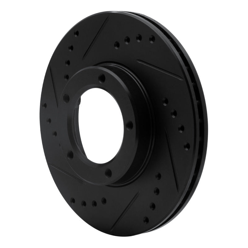 R1 Concepts Front Left Drilled & Slotted Black Brake Rotor for Toyota Hilux (Mexico) 1989 - 2008 | rncECB - 76106L - JDMuscleSPK983721