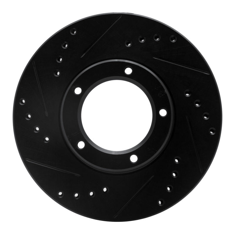 R1 Concepts Front Left Drilled & Slotted Black Brake Rotor for Toyota Hilux (Mexico) 1989 - 2008 | rncECB - 76106L - JDMuscleSPK983721