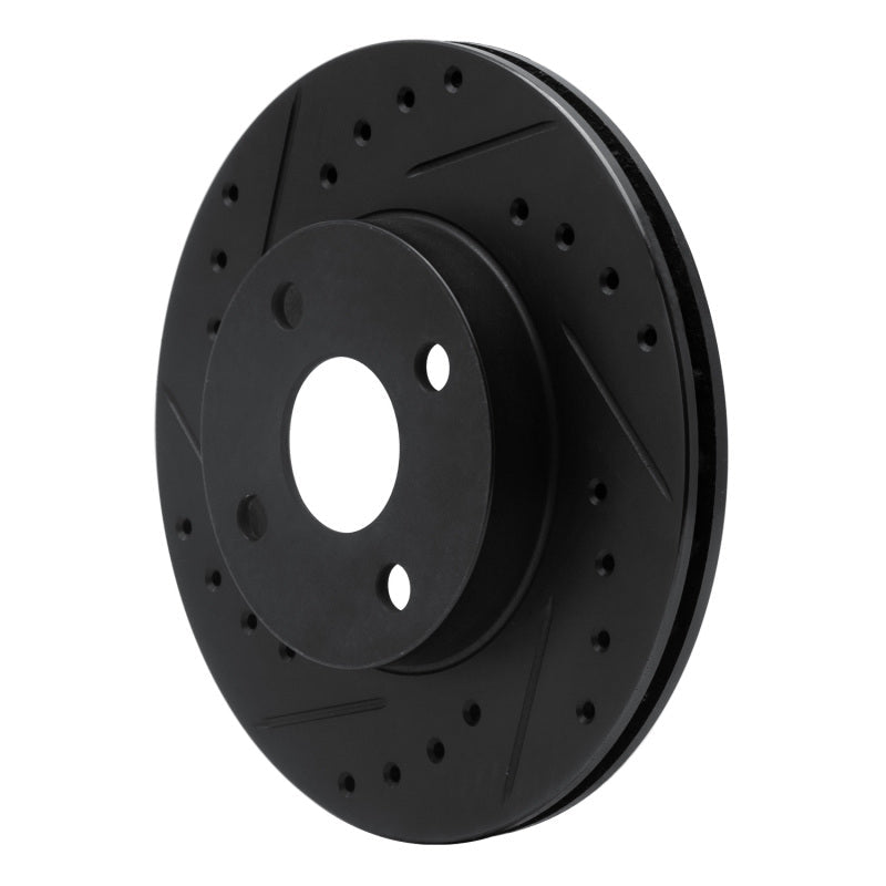 R1 Concepts Front Left Drilled & Slotted Black Brake Rotor for Toyota Paseo 1992 - 1995 | rncECB - 76050L - JDMuscleSPK983697