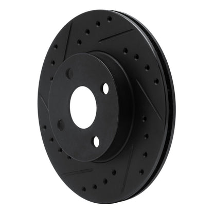 R1 Concepts Front Left Drilled & Slotted Black Brake Rotor for Toyota Paseo 1992 - 1995 | rncECB - 76050L - JDMuscleSPK983697