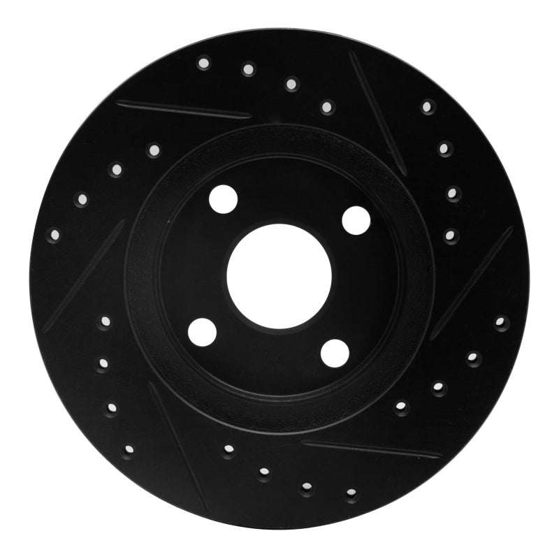 R1 Concepts Front Left Drilled & Slotted Black Brake Rotor for Toyota Paseo 1992 - 1995 | rncECB - 76050L - JDMuscleSPK983697