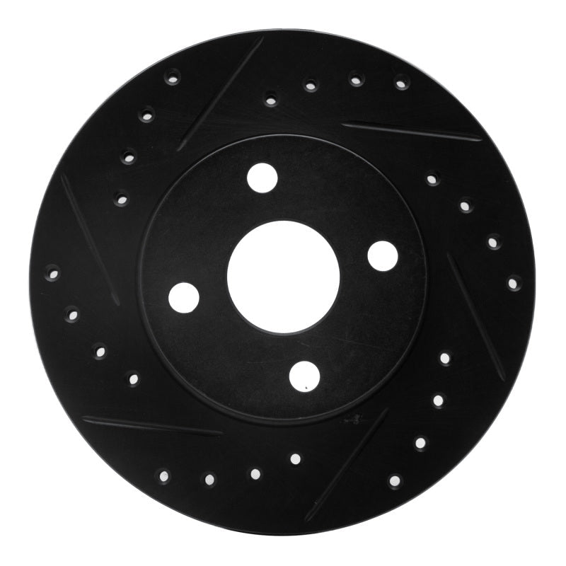 R1 Concepts Front Left Drilled & Slotted Black Brake Rotor for Toyota Paseo 1992 - 1995 | rncECB - 76050L - JDMuscleSPK983697