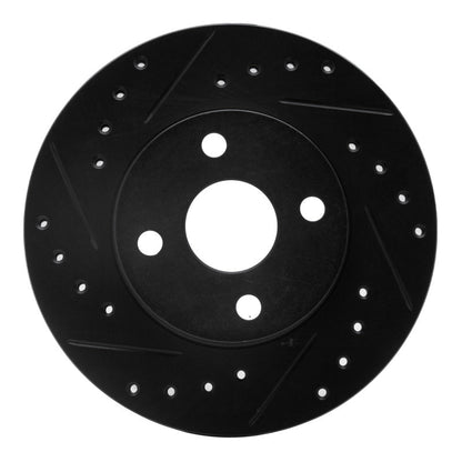 R1 Concepts Front Left Drilled & Slotted Black Brake Rotor for Toyota Paseo 1992 - 1995 | rncECB - 76050L - JDMuscleSPK983697