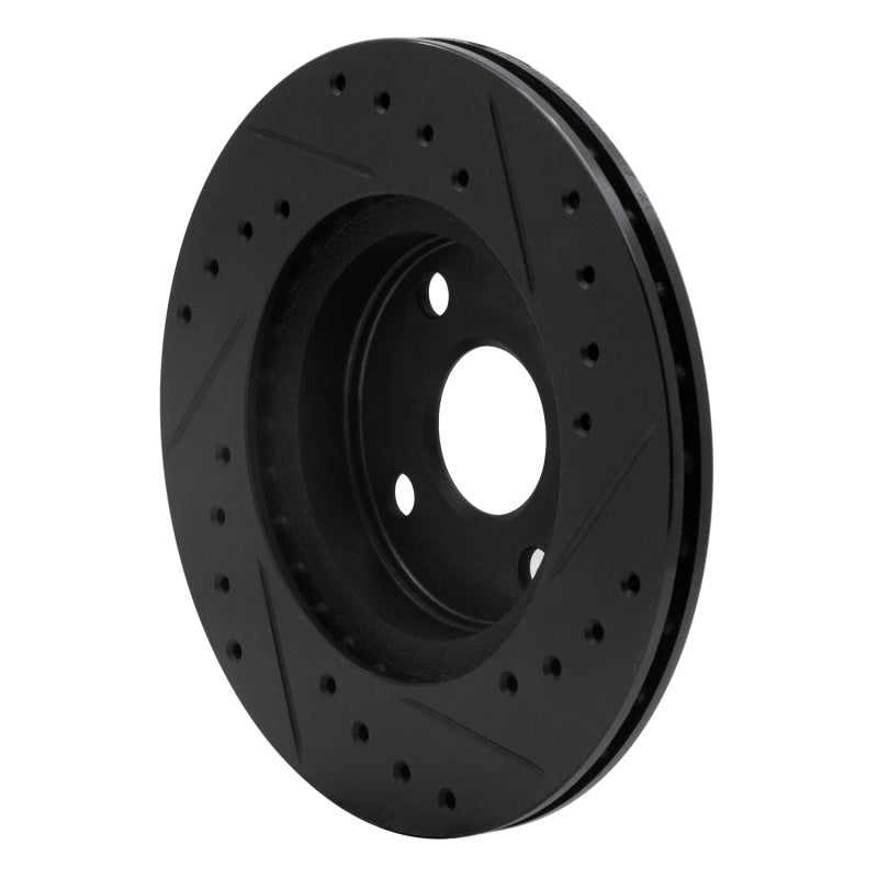 R1 Concepts Front Left Drilled & Slotted Black Brake Rotor for Toyota Paseo 1992 - 1995 | rncECB - 76050L - JDMuscleSPK983697