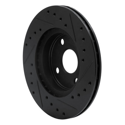 R1 Concepts Front Left Drilled & Slotted Black Brake Rotor for Toyota Paseo 1992 - 1995 | rncECB - 76050L - JDMuscleSPK983697