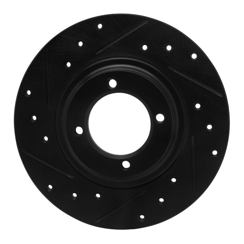 R1 Concepts Front Left Drilled & Slotted Black Brake Rotor for Toyota Starlet 1981 - 1984 | rncECB - 76004L - JDMuscleSPK983639