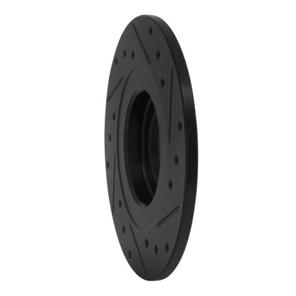 R1 Concepts Front Left Drilled & Slotted Black Brake Rotor for Toyota Starlet 1981 - 1984 | rncECB - 76004L - JDMuscleSPK983639