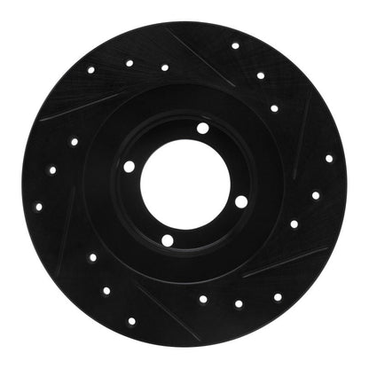 R1 Concepts Front Left Drilled & Slotted Black Brake Rotor for Toyota Starlet 1981 - 1984 | rncECB - 76004L - JDMuscleSPK983639