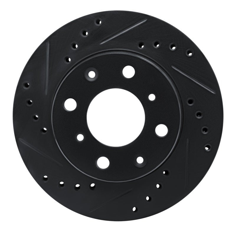 R1 Concepts Front Left Drilled & Slotted Brake Rotor for 1983 - 1987 Honda Prelude – Black Finish | rncECB - 59003L - JDMuscleSPK983067