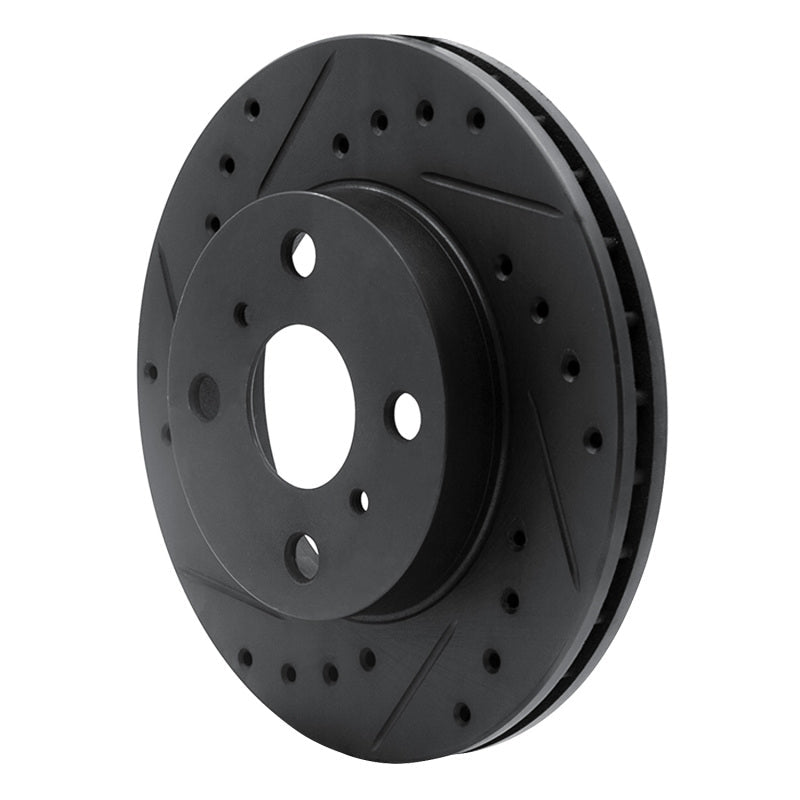 R1 Concepts Front Left Drilled & Slotted Brake Rotor for 1986 - 1989 Toyota Celica - Black Finish | rncECB - 76026L - JDMuscleSPK983675