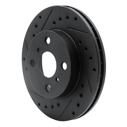 R1 Concepts Front Left Drilled & Slotted Brake Rotor for 1986 - 1989 Toyota Celica - Black Finish | rncECB - 76026L - JDMuscleSPK983675